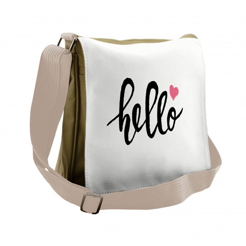 Message with Heart Messenger Bag