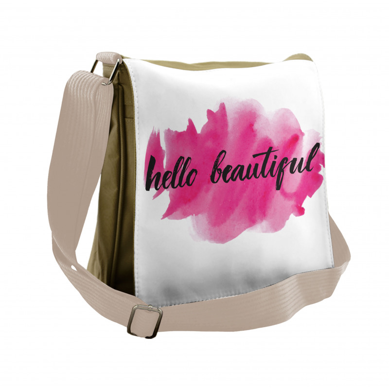 Words on Pink Messenger Bag