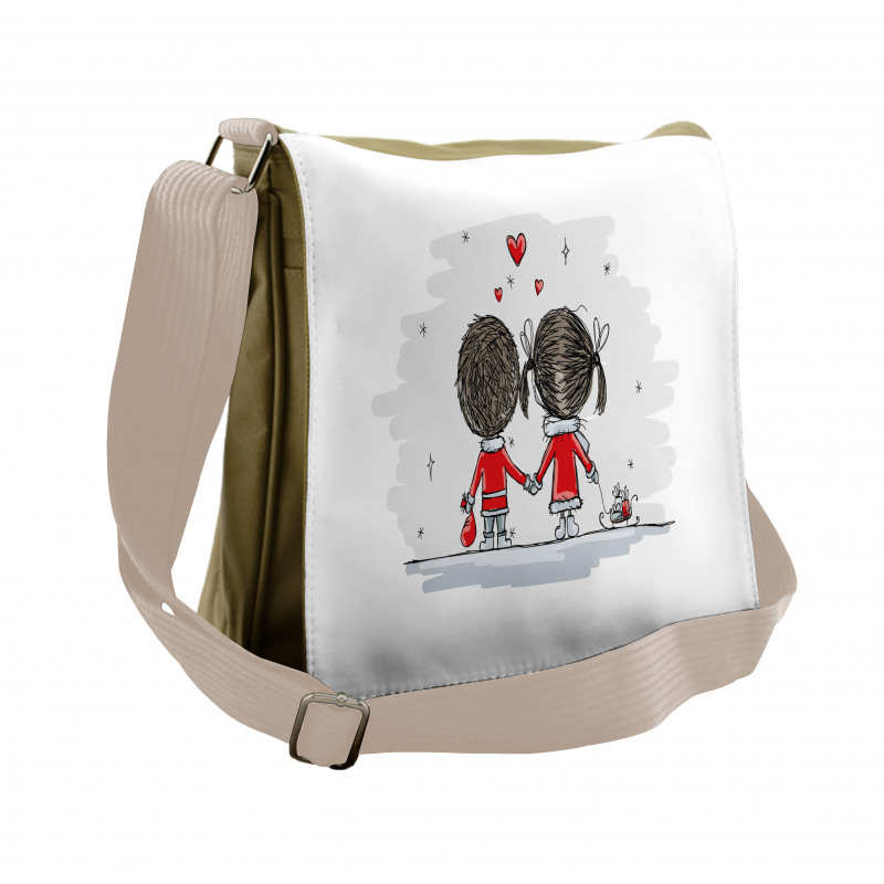 Couple Cartoon Art Style Messenger Bag