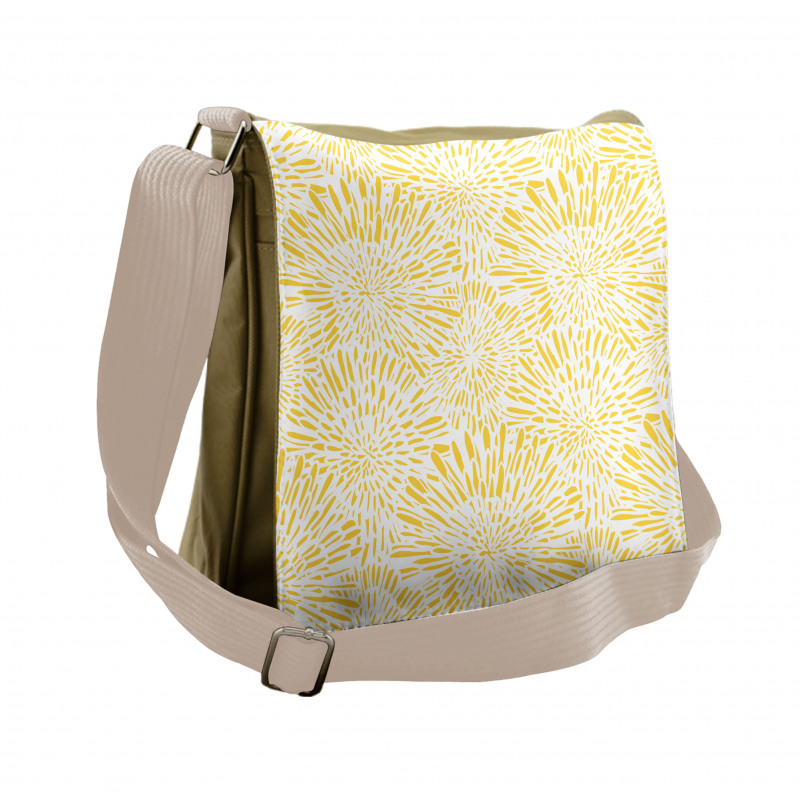 Dandelions Asters Abstract Messenger Bag