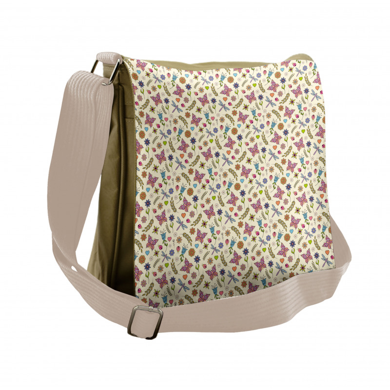 Abstract Colorful Flora Messenger Bag