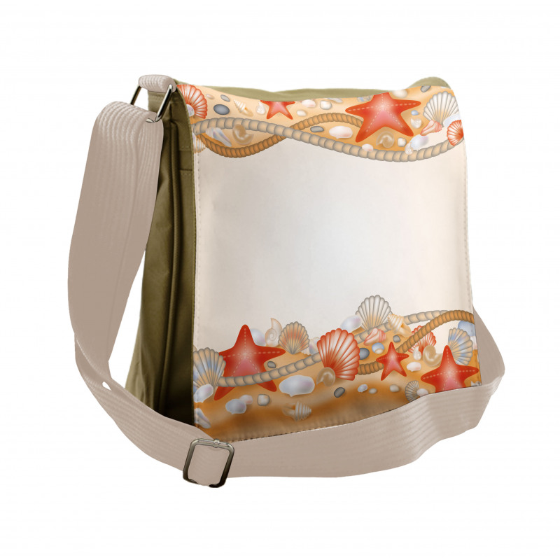 Sand Seashells Ropes Messenger Bag