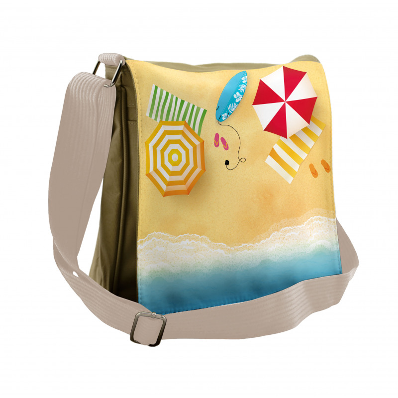 Beach Waves Umbrella Messenger Bag