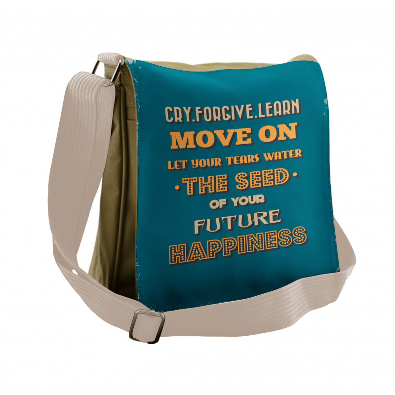 Happiness Phrases Messenger Bag