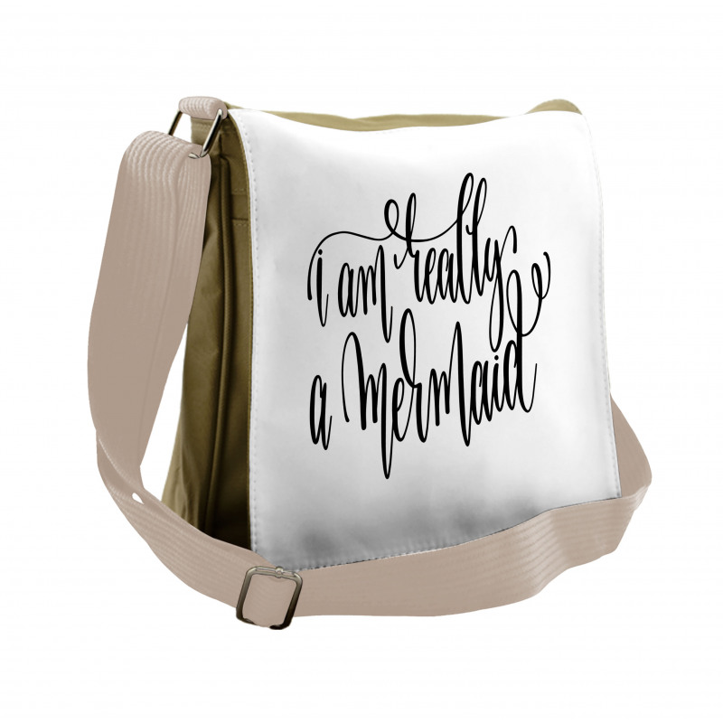 Girl Theme Slogan Messenger Bag