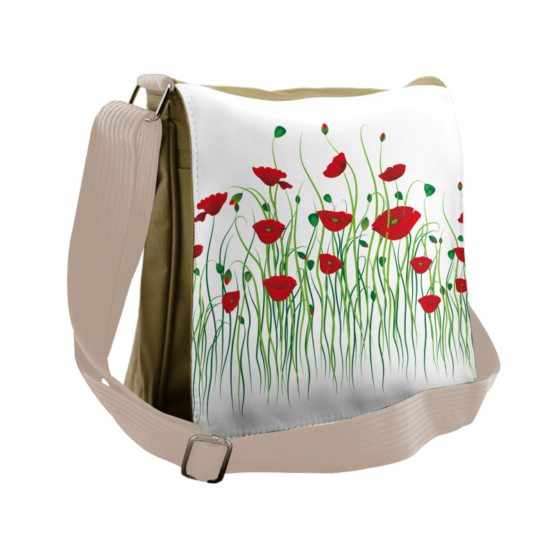 Flowers on a Rural Field Messenger Bag