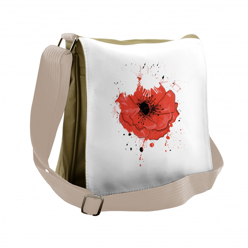 Head of Opiate Flower Art Messenger Bag