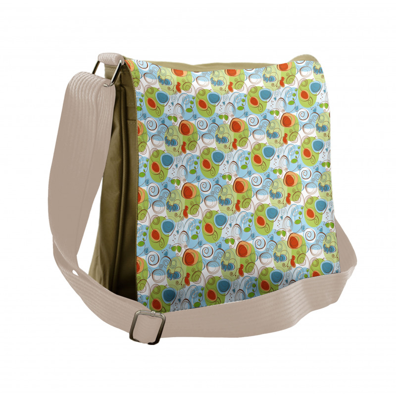 Whimsical Doodle Swirls Messenger Bag