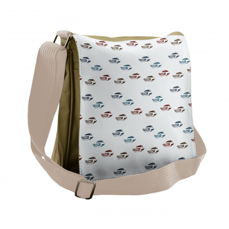 Retro American Vehicles Messenger Bag