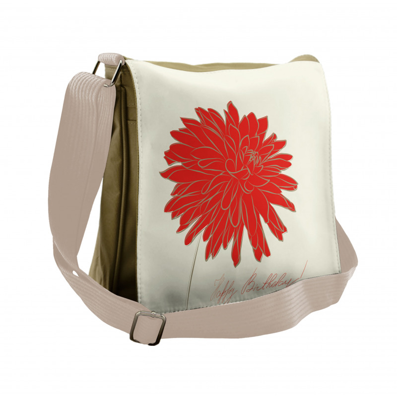 Retro Single Flower Messenger Bag