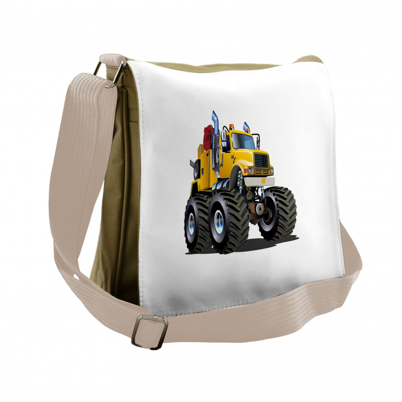 Giant Wheeled Monster Car Messenger Bag