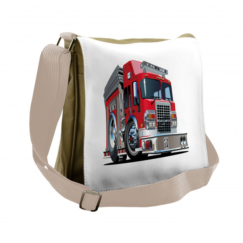 Cartoon Style Firefighter Messenger Bag
