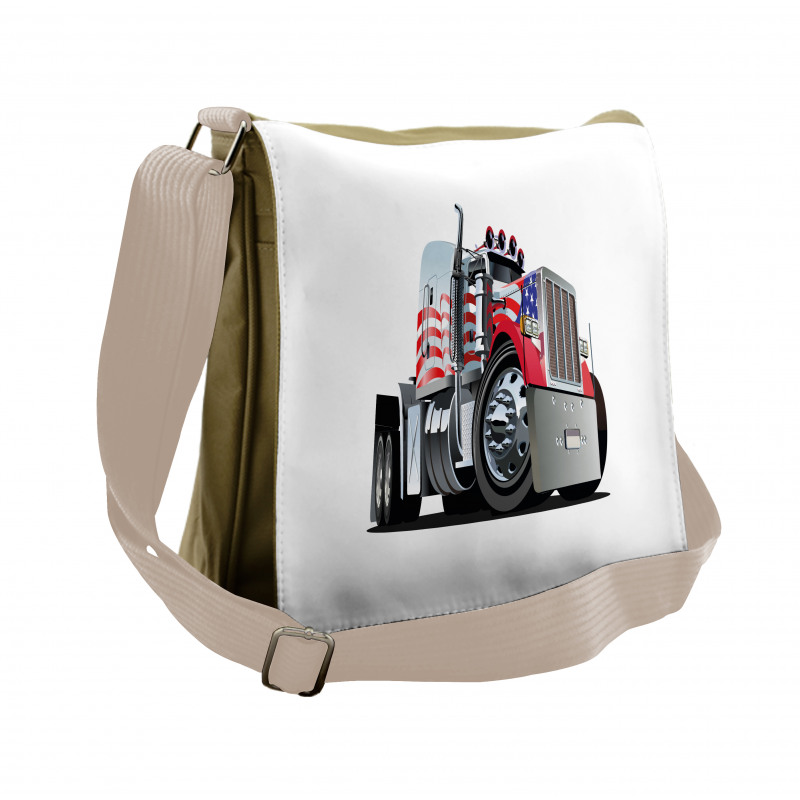 American Flag Motif Hood Messenger Bag