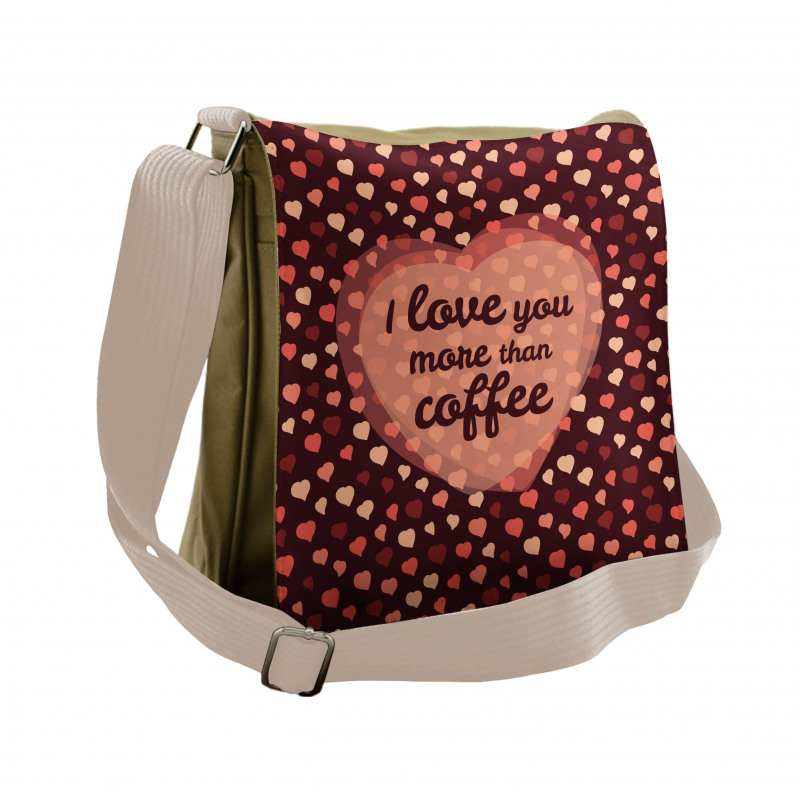 Coffee and Hearts Messenger Bag
