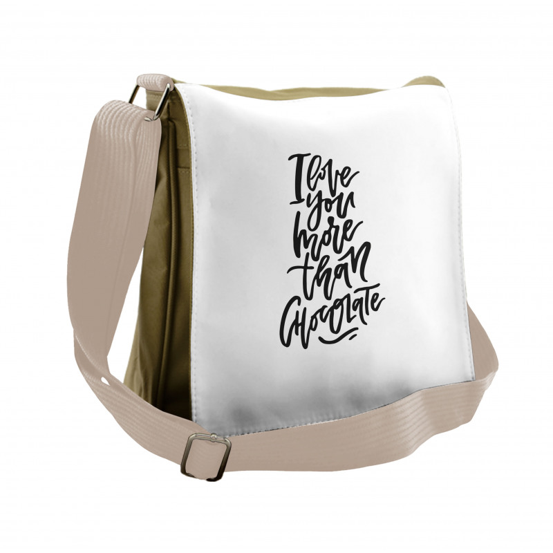 Chocolate Phrase Messenger Bag