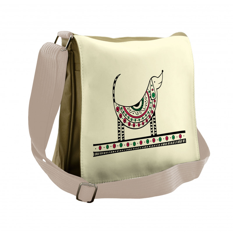 Dog Sketch Messenger Bag