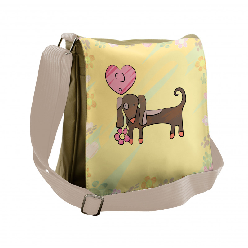 Colorful Dog Design Messenger Bag