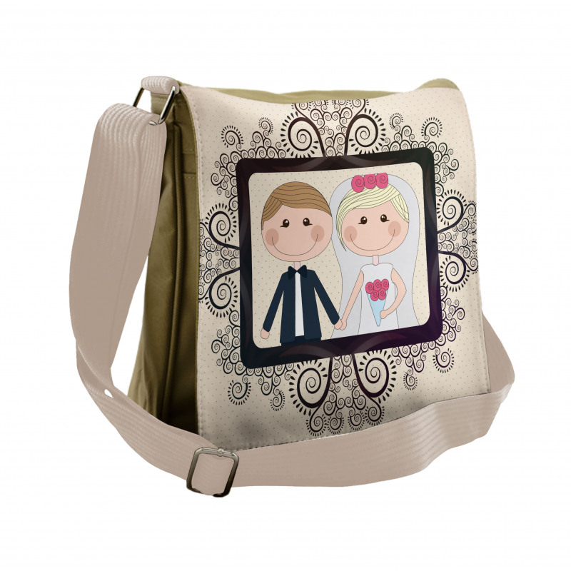 Wedding Bride Groom Messenger Bag