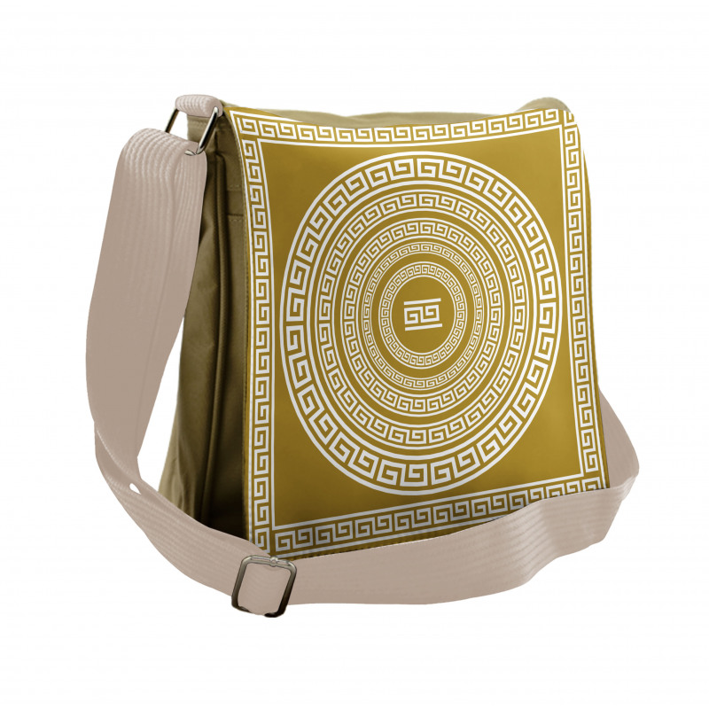 Frieze Meander Lines Messenger Bag