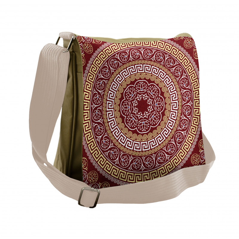 Meander and Flowers Messenger Bag