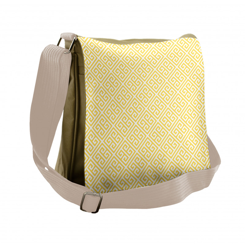 Yellow Roman Tile Messenger Bag