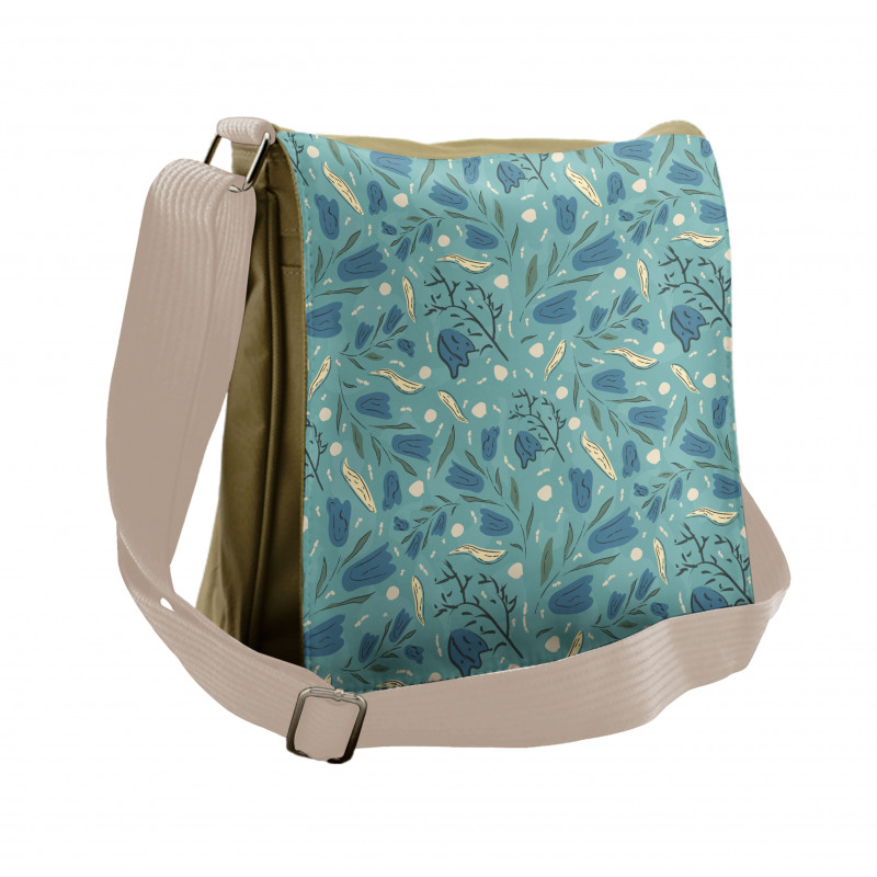 Aquarelle Floral Motif Messenger Bag