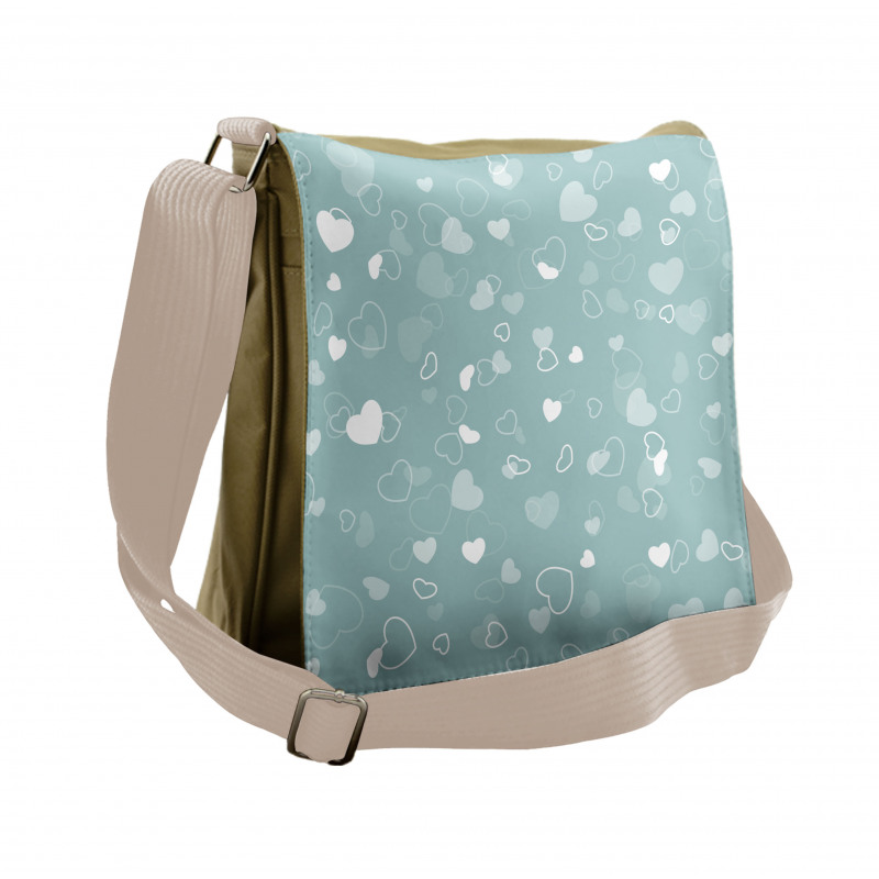 Romantic Hearts Theme Messenger Bag