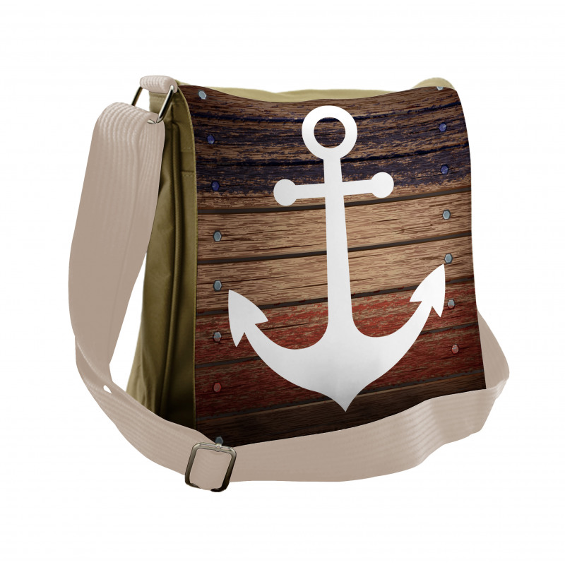 Boat Theme Anchor Motif Messenger Bag