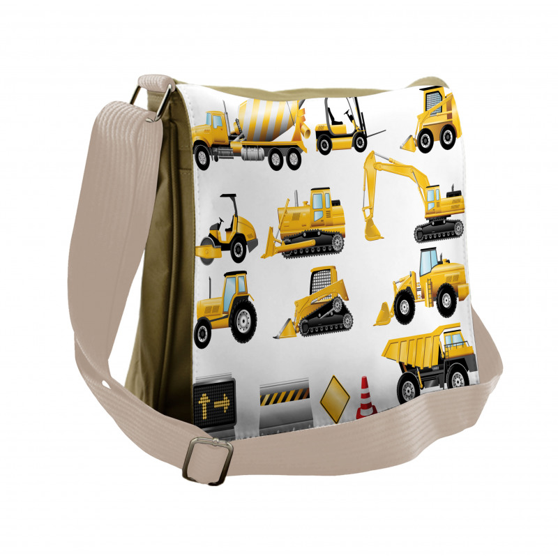 Yellow Construction Site Messenger Bag