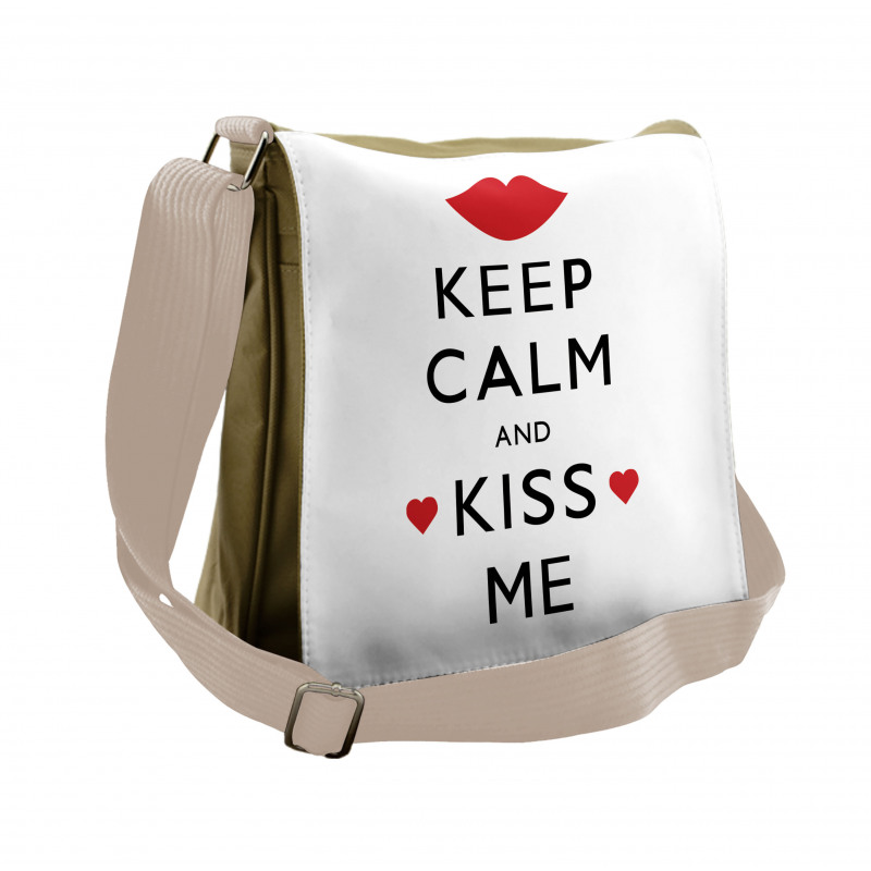 Kiss Me Red Hearts Messenger Bag