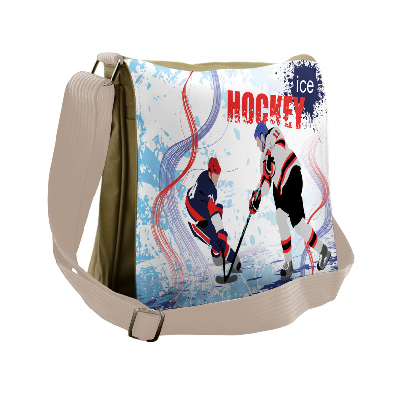 Players on Skating Rink Messenger Bag