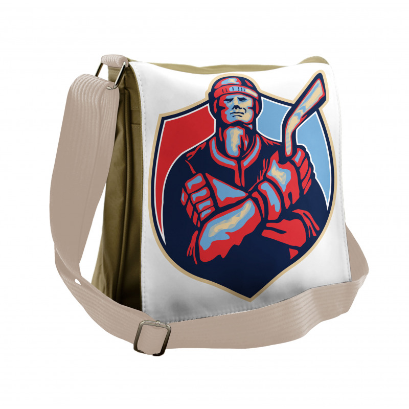 Player Holding Stick Messenger Bag