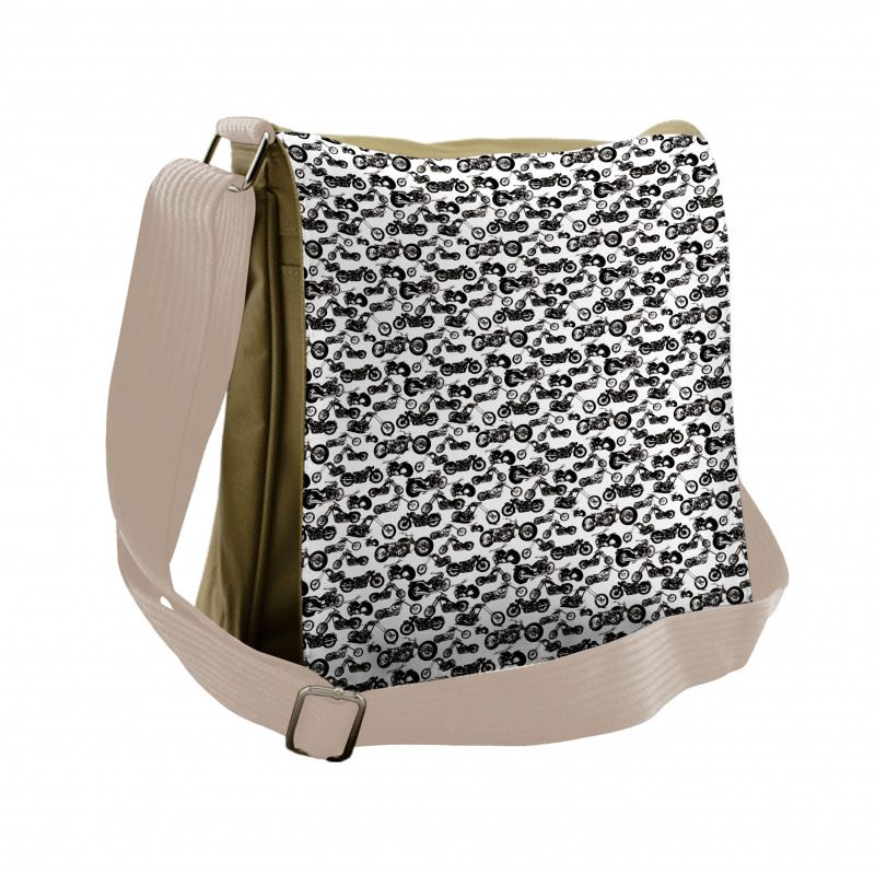 Retro Chopper Design Messenger Bag