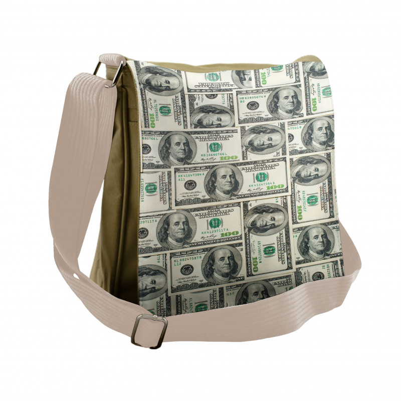 Bills with Ben Franklin Messenger Bag