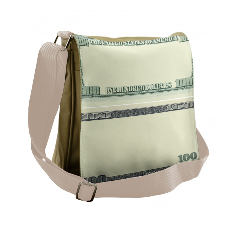 Dollar Bill Frame Pattern Messenger Bag