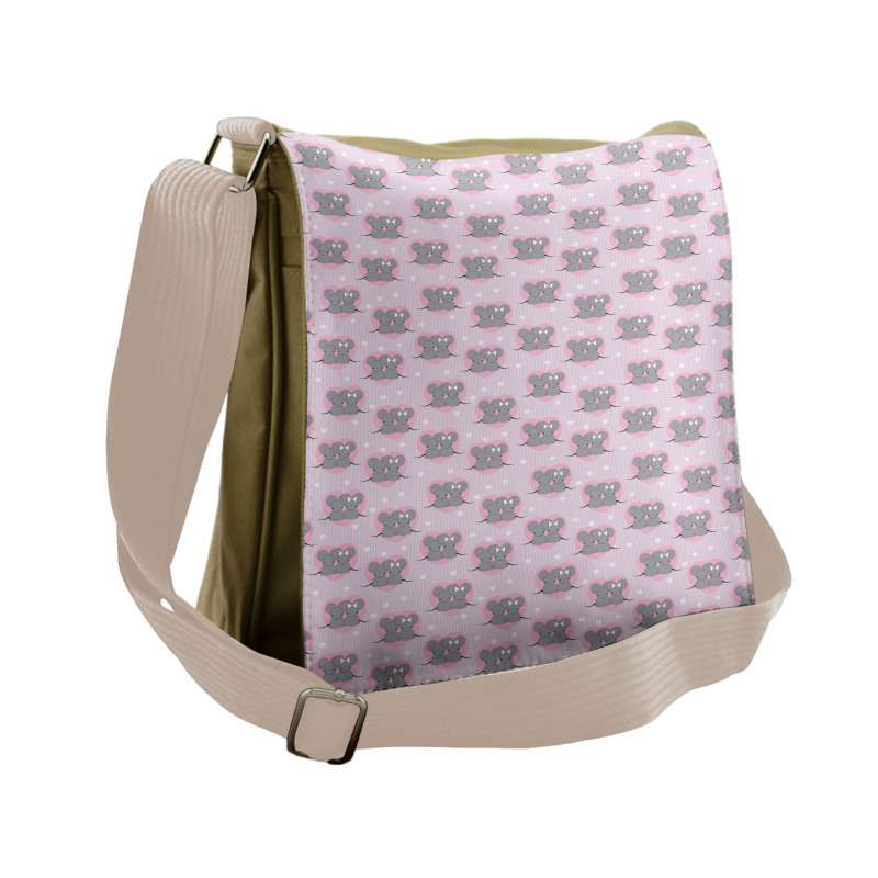 Mouse Hearts Messenger Bag