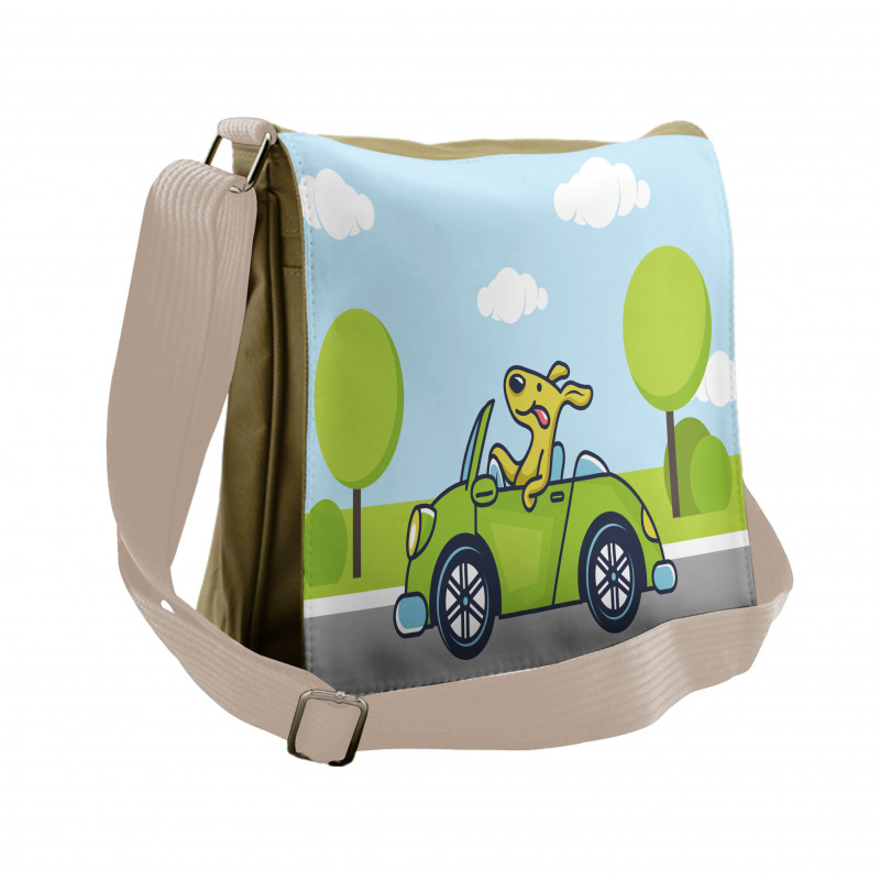 Puppy on the Road Messenger Bag