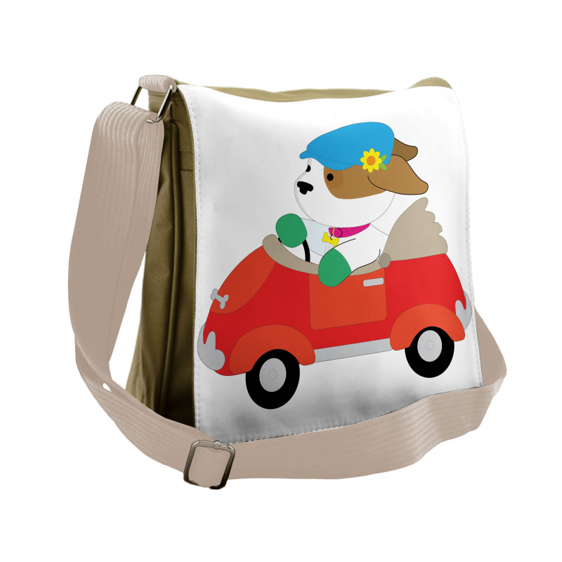 Puppy Driving Cap Messenger Bag