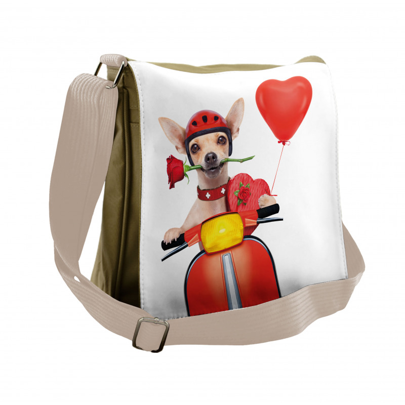 Romantic Chihuahua Messenger Bag