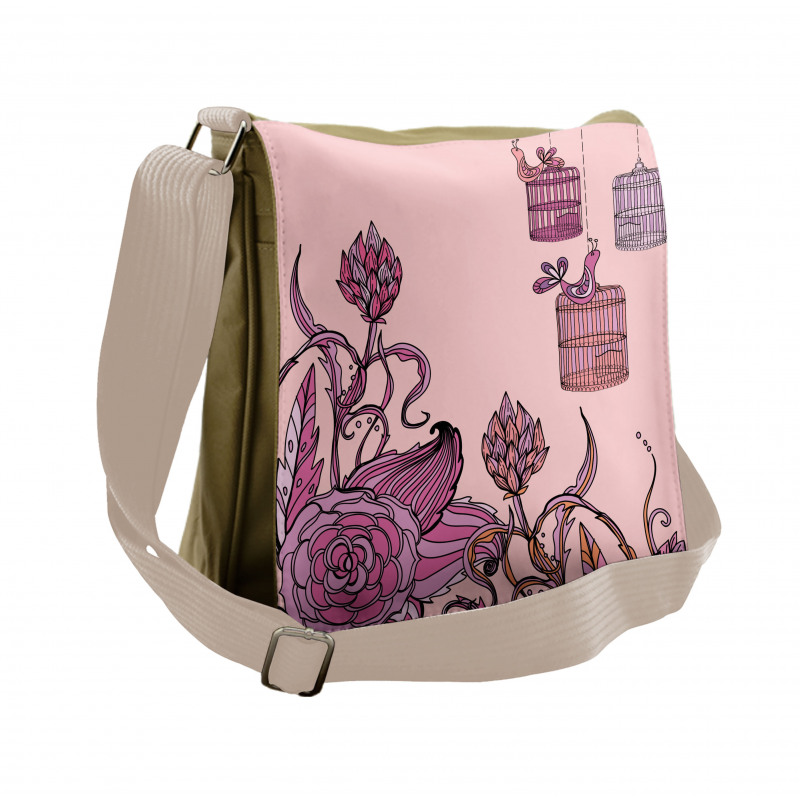 Bird Cage Flora Messenger Bag