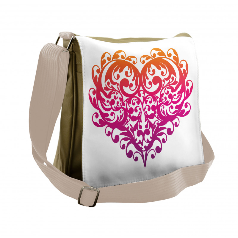 Scroll Heart Messenger Bag