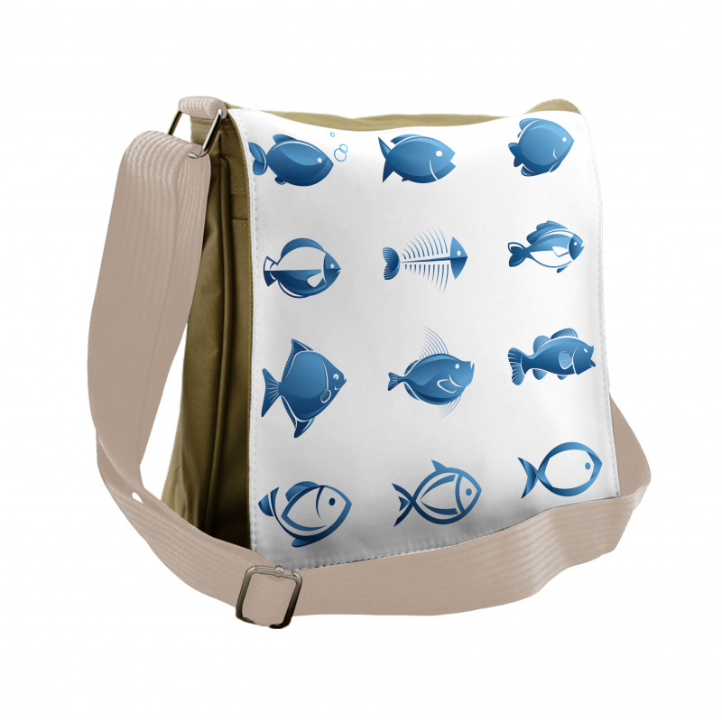 Array of Fish Marine Life Messenger Bag