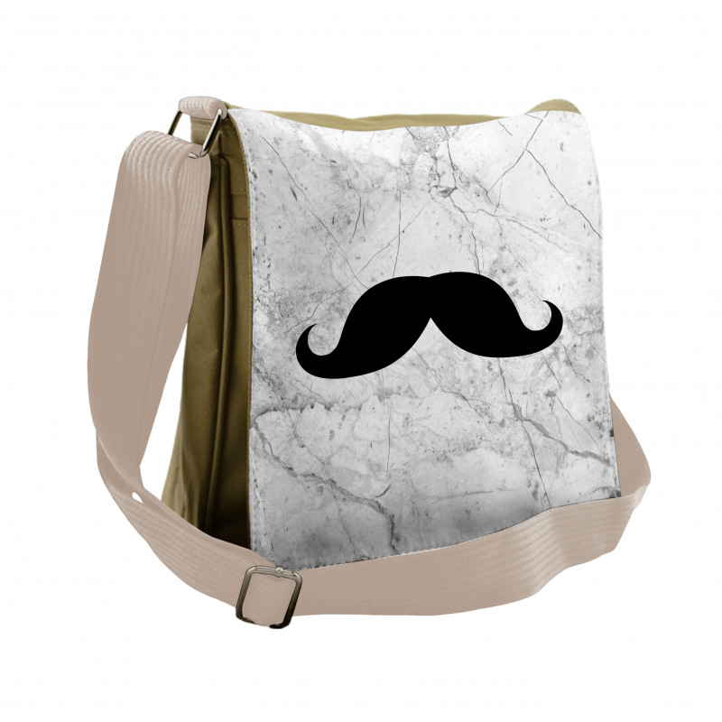 Mustache Motif Retro Messenger Bag