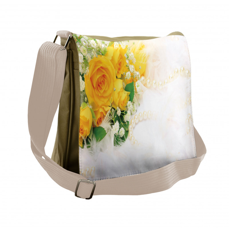 Bouquet of Romantic Flower Messenger Bag