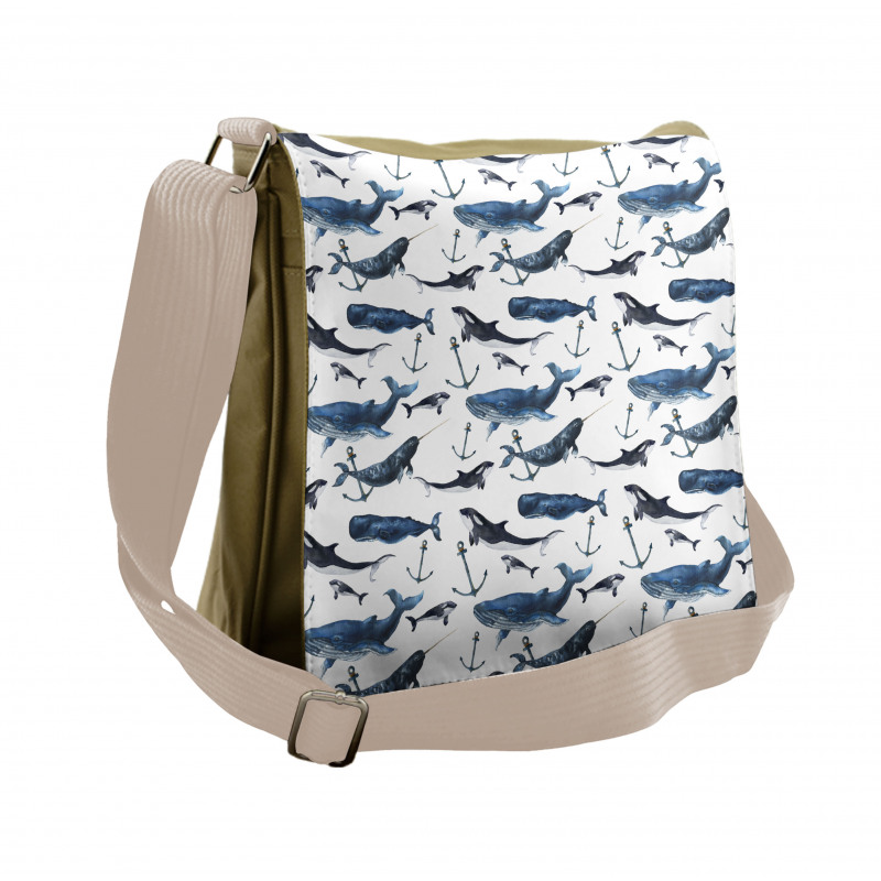 Orcas and Blue Whales Messenger Bag