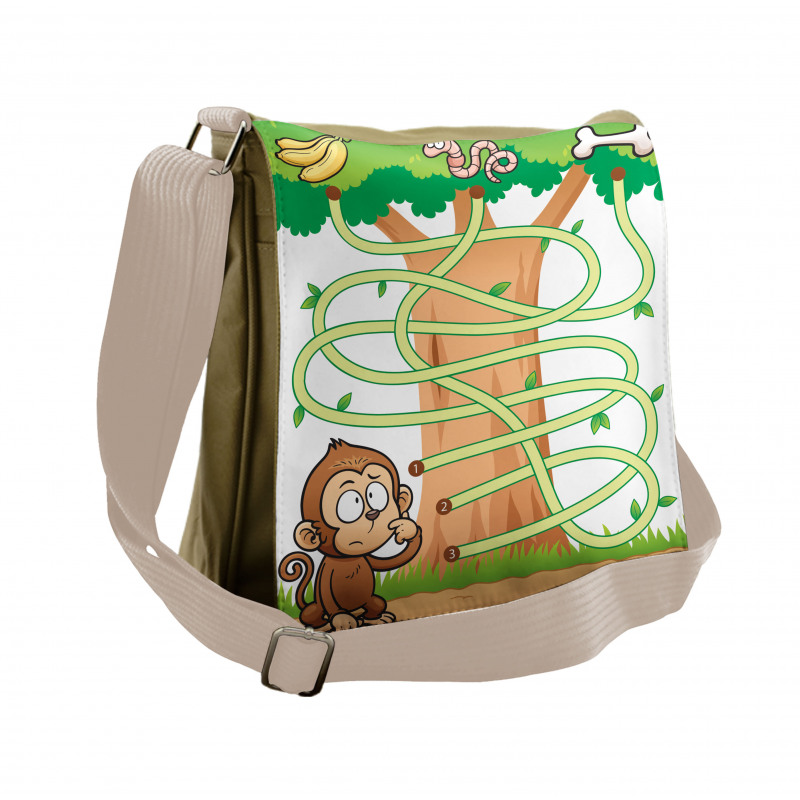 Curious Monkey Messenger Bag