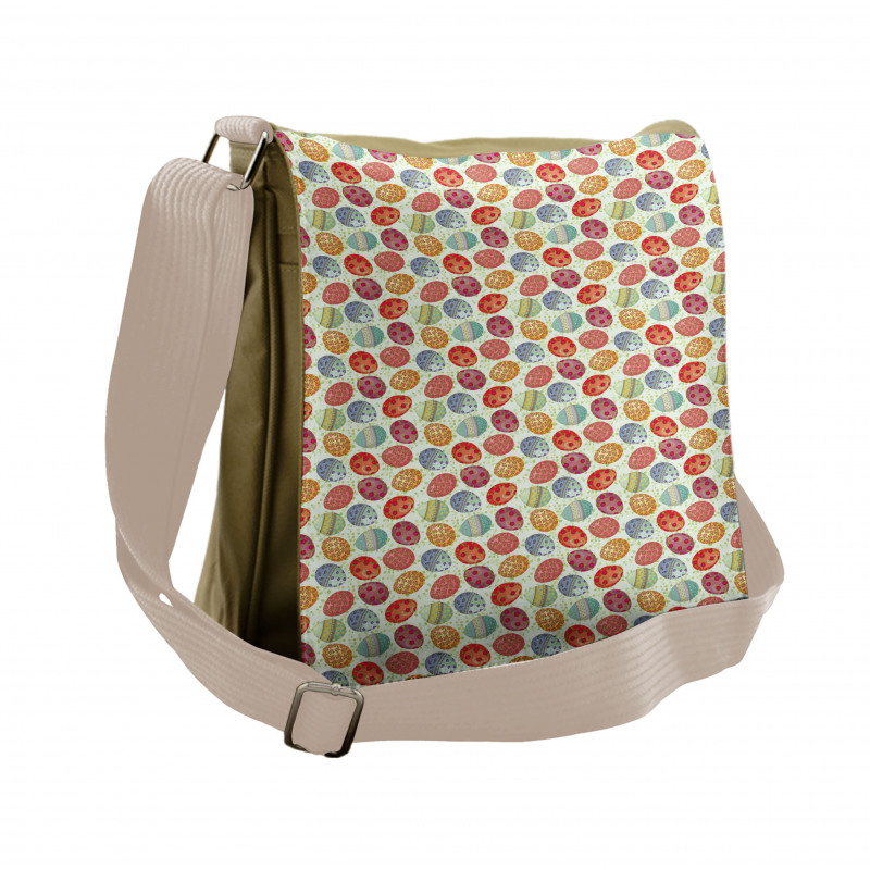 Flowery Vintage Eggs Messenger Bag