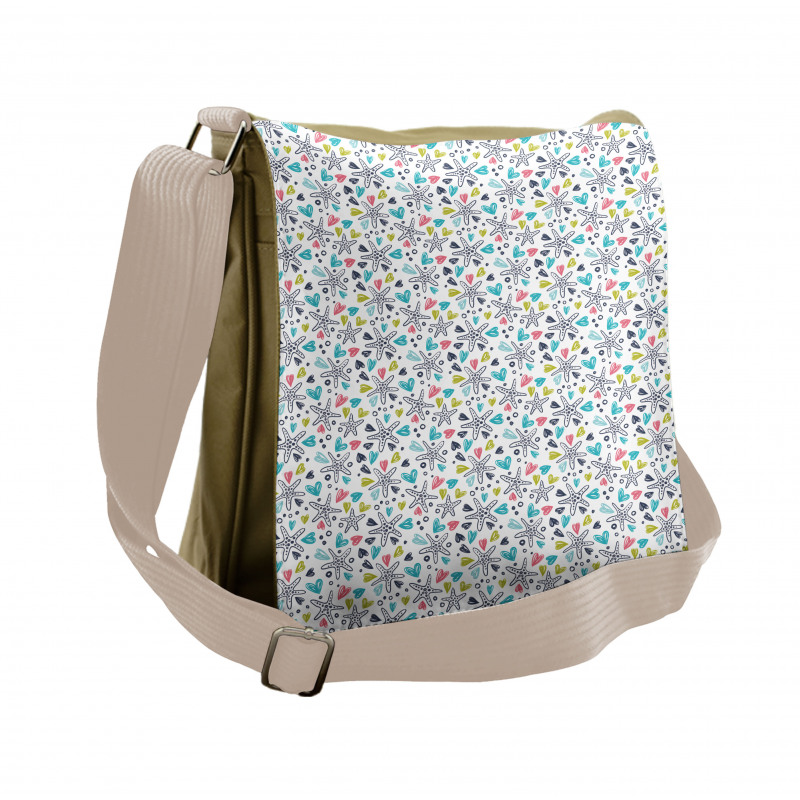 Aquatic Animal Doodle Messenger Bag