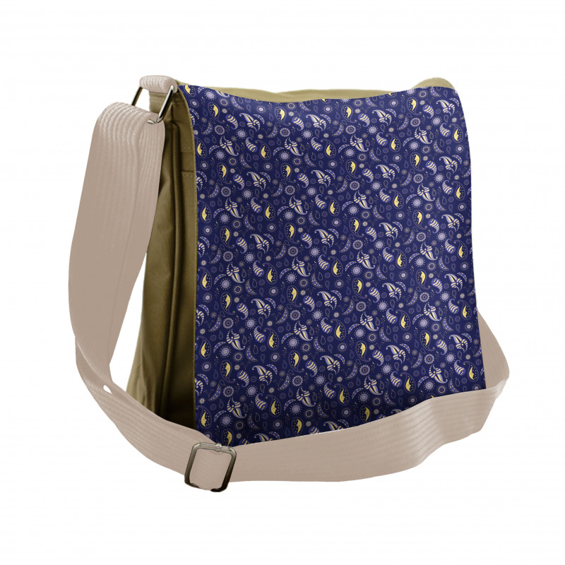 Floral Abstract Ornate Messenger Bag