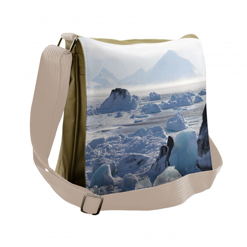 Arctic Winter Ice Lake Messenger Bag